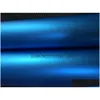 Car Stickers Titanium Blue Metallic Matte Chrome Viny For Wrap With Air Release Styling Unique Foil Size 1.52X20M/Roll Drop Delivery A Dhwcd