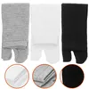 Chaussettes pour femmes, 3 paires de chaussettes à bout Tabi en coton et Polyester élastique (noir, blanc et gris)