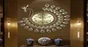 Stora 3D Gold Diamond Peacock Wall Clock Metal Watch för Home Living Room Decoration Diy Clocks Ornament 53x53cm 2104013784884