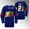 USA Team 2023 IIHF Womens World Champions Jersey 21 Hilary Knight Amanda Kessel Abbey Murphy Alex Carpenter Cayla Barnes Savannah Harmon Hal