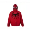 Men's Hoodies Sweatshirts Y2K Gothic Men's Hip Hop Hoodie Harajuku Spider Web 3D Printed Full Zip Sweatshirt Large Punk Pocket Loose Jacket Coat Street W T231221