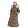 2024 зима, новый однотонный пуховик, тонкий пуховик, длинная куртка, утолщенная теплая одежда, повседневная уличная женская модная универсальная куртка