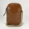 Nieuwste stijl marmont mini handtas portefeuilles munt portemonnees gouden ketting schoudertas crossbody tassen mobiele telefoon pakket 10 5x17x5cm245t