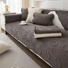 Stuhlhussen Blumen Jacquard Dickes Sofa Soild Farbe Rutschfestes Handtuch für Wohnzimmer L-förmige Universalsofas Dekor Couchbezug