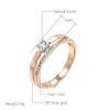 Kinel Luxury Natural Zircon Rings for Women 585 Rose Gold Silver Color Mix Configuração Slim Design Diário Jóias de Casamento no noivo 231221