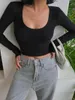 Women's T Shirts Sexy Push-up Large Stretch High Waist Long Sleeves T-shirt