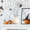 Flores decorativas 8 Pcs Halloween Simulação 6-bifurcada Preto Ramo Cena Decoração Plástico Seco DIY Galhos Vaso Enchimento Hastes Artificiais