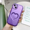 Matt IMD Solid Color 3D Love Heart Phone Case för iPhone 15 14 13 12 Pro Max 11 SUCKSOFTIVT SOFT TPU Back Cover 100st