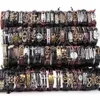 Braccialetti in pelle Hoqiaga 100pcs da donna donna genuina punk rock vintage rock retrò bracciale artificifumo intero lotti in blocco 2103314Z