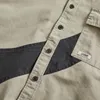 Chemises décontractées pour hommes Automne Couleur Contraste Patchwork Chemise Japonaise Rétro Mode Tout-en-un Outillage Doublure À Manches Longues
