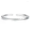 Brazalete de plata esterlina Color Irregual Mobius pulseras con dijes para mujer eslabón de cadena de mano joyería de moda original