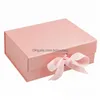 Gift Wrap Gift Wrap 5st Rectangar Pink Box Packing Bow Fold Wedding Festival Commercial Custom Logo grossistförpackning för företag DHTCK