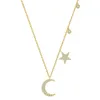 Kedjor Karloch S925 Sterling Silver Star Moon Diamond Inlaid Fashionable and High-End Design for Women's Collarbone Chain