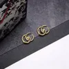 2021 Nieuwe mode Simple Earrings Ladies Retro ed Letters Brand Designer oorbellen232A