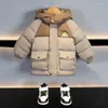 Piumino per bambini Autunno e inverno Vestiti in cotone waffle a colori bloccati all'uovo