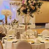 シニーゴールドシルバーアーチ形状アクリルフラワースタンドテーブル結婚式とイベント装飾クリスタルアクリルカンデラブラセンターピース011