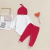 Ensembles de vêtements bébé garçon vêtements de Saint Valentin maman est ma barboteuse à manches longues avec pantalon et tenue de chapeau