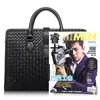 Bag Luxury Weave Guine High 100 Leather Male Men's Gentlemen For Quality Portcase Real Messenger Handbag Fashion 231220