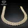 Factory Custom Men Hip Hop Iced out 18inch Solid S925 10K 14K 18K Gold Yellow 10mm Moissanite Diamond Cuban Chain Link Necklace243E