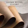 Bord mattor läder pu placemats el western dubbelsidig fyrkantig vattentät och oljesäker värmeisoleringskuddar 40x30 cm
