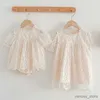 Robes de fille Été bébé fille fille à manches courtes en dentelle fleuriste robe fille + coton bébé roberie princesse robe familia