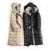 Women's Down Parkas Designer Womens Jackets Slim Montering och förtjockad bomullsjacka brittisk stil Lång knälängd Ryqo