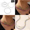 Colliers de perles 3pc / set plage d'été bonbons couleurs graines d'amitié perlées bijoux coeur Colliers charmants femmes cols couloir boho dhloz