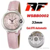 AF WSBB0002 33MM CAL 076 Outomatic Womens Watch Pink Texture Dial Silver Roman Markers Leather Super Edition 2021 Ladies Wat238Q