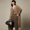 Maillard Style Raccoon Velvet Sticked Cardigan Women's Autumn and Winter Warm V-hals Lazy Style Long Wool Big Coat 231221