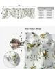 Curtain Plants Flowers Watercolor Birds Window Living Room Kitchen Cabinet Tie-up Valance Rod Pocket