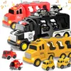 Diecast Truck Fire Engine Engine Toys Inżynieria Pojazdy Kopające Buldozer Model ustawia dzieci chłopców na prezent 231221