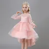 Flower Girls Princess cekins Baby Wedding Christmas Party Trailing Sukienka Puszysta Haftowa Haftowa Kostium występu 3 15y 231221