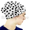 Berets Dalmatian Spot Vegan Animal Print Beanies Knit Hat Hip Hop Black White Minimal Monochrome Grey Nordic Pattern