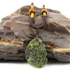 A Natural Moldavite green aerolites crystal stone pendant energy apotropaic4g-6g lot rope Unique Necklace CX2006314L