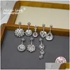 ノーズリングスタッドHellolook 925 SterlingSier Navel Piercing Luxury Zircon Belly Botton Ring for Women Body Jewelry Drop Delivery Otahu