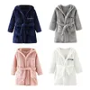 Children Bath Robes Flannel Winter Kids Sleepwear Hooded Robe Infant Nightgown for Boys Girls 3-10 Years Baby Clothes For Kids 231221