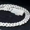 15mm 18mm handinställning Hip Hop Jewelry Custom Iced Out VVS Moissanite Diamond Cuban Link Chain