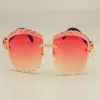 2019 Dhl Graving Lens 8300715-B Lunettes de soleil Fashion Small Diamond Sun Visor Natural Noir Black Sunglasses Lens 3 0 2751