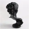 Présentoir à bijoux Comptoir de boutique Résine noire Lady Figure Mannequin Présentoir Buste Pour Collier Pendentif Boucles d'oreilles MX200810 Drop Deliv Ot9D7