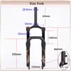 Bucklos Suspension Fork 20 '' Air 140 mm Singledouble épaule MTB 20 pouces Snow Electric Fat Bike Part 231221