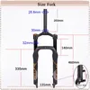 Bucklos 서스펜션 포크 20 ''Air 140mm Singledouble Shoulder MTB 20 인치 스노우 전기 지방 자전거 부품 231221