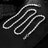 Kettingen Elegante dames en mannen Fashion 925 Sterling Silver Charm Glitter Twisted Rope armband sieraden