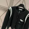 Дизайнерские роскошные женские трикотажные футболки Модный вязаный свитер ультратонкий дышащий удобный кардиган пальто Свитер женский на пуговицах полотенце с вышивкой трикотажная рубашка FQ0A