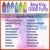 Original Bang King 12000 Puffs Bars Disposable Vape Pen E cigarettes 23ml Pre filled Pods Cartridge 650mAh Rechargeable Battery Puffs 12K