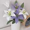 Dekorativa blommor 1pc kreativ romantisk stickad tulpan blommor födelsedag present artificiell lily virkning bomull heminredning alla hjärtans present