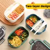 Cute Lunch Box For Kids Compartments Microwae Bento Lunchbox Children Kid School Outdoor Camping Picnic Food Container Portable 231220