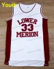 Custom Ship von US Youth Lower Merion 33 Bryant Basketball Jersey College Männer High School Allgenähte Größe S-XL Top-Qualität