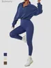 Actieve Sets Dames Sportjack Rits Sweatshirt Jas Yoga Hoge Taille Legging Sets Bovenkleding Stijlvolle Fitness Top Vest Fe Beha OndergoedL231221