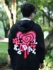Love Puzzle Handduk broderade hoodies American Hip Hop Sweatshirts Casual Baggy Long Sleeves Trendy Niche Versatile Tops Men 231221