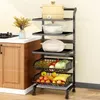 Küche Lagerung Rack Haushalt Multi-Schicht Boden Gemüse Und Obst Beweglichen Organisation Trolley Korb